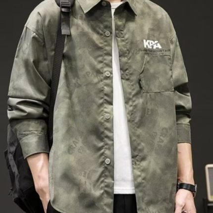 Japanese-style Retro Camouflage Shirt Men